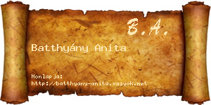 Batthyány Anita névjegykártya