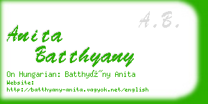 anita batthyany business card